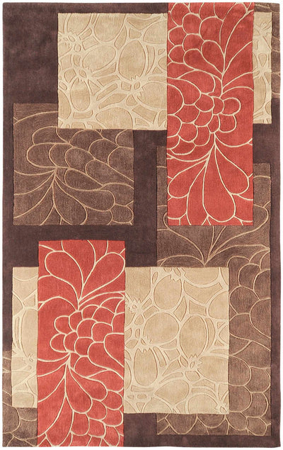 Brick Red-Brown Mosaic Area Rug - Clearance