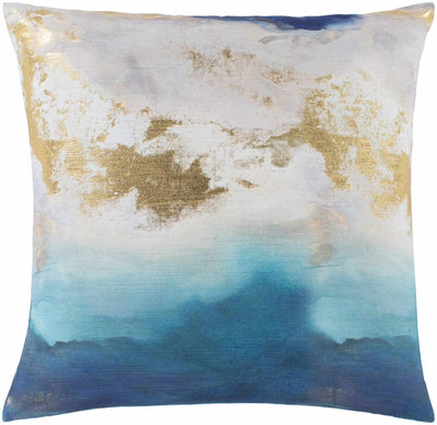 Moorabbin Gold and Blue Abstract Pillow