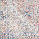 Close-up of the Cream Rust Maribojoc Medallion Washable Area Rug, showcasing its traditional oriental design and chenille-polyester texture. Swatch