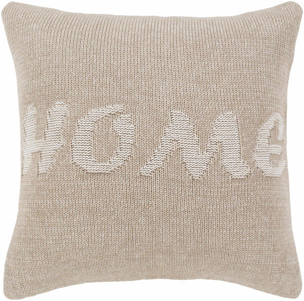 Mauriceville Beige Home Knit Throw Pillow - Clearance