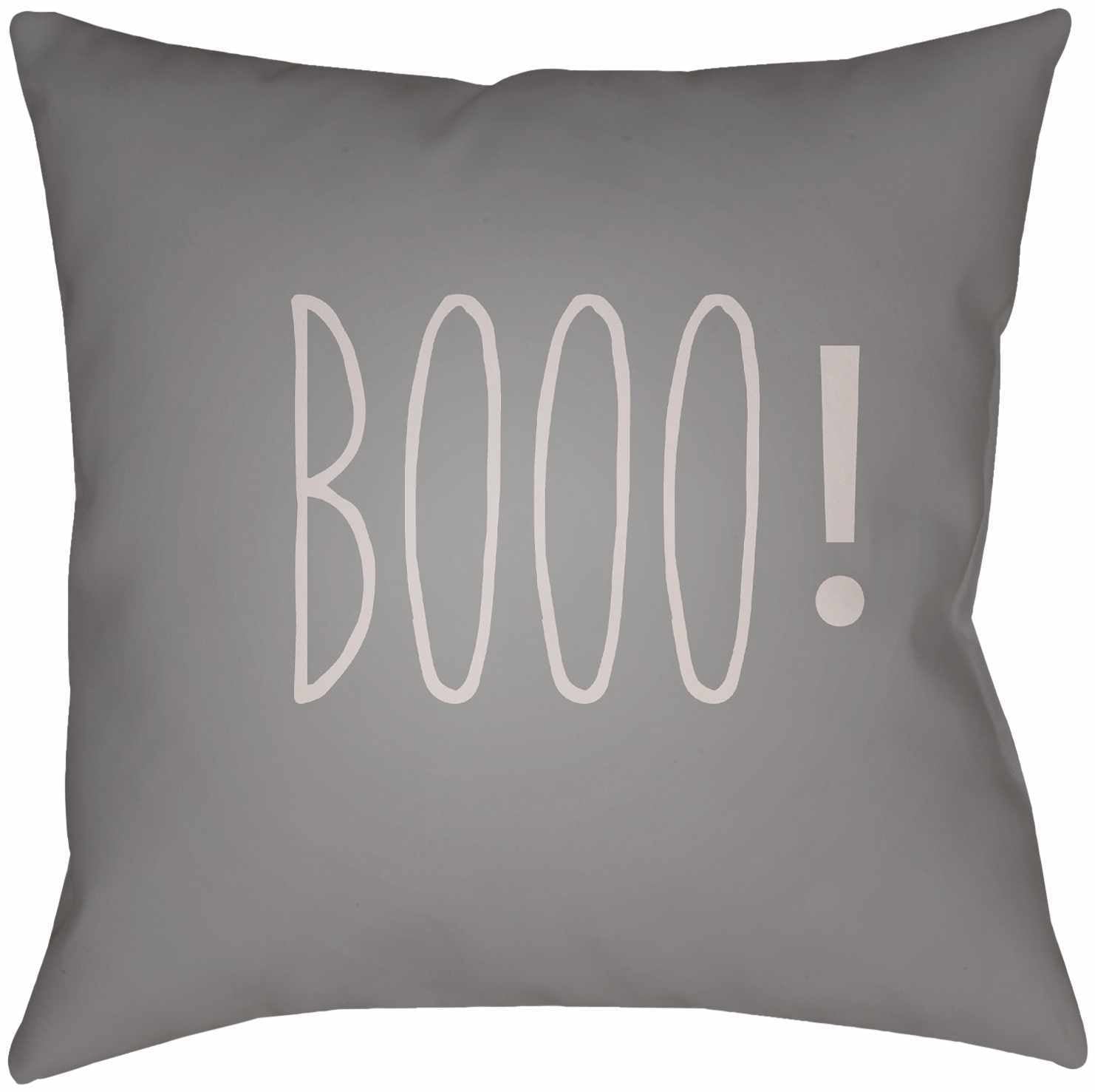 Booo Printed Light Gray Outdoor Pillow