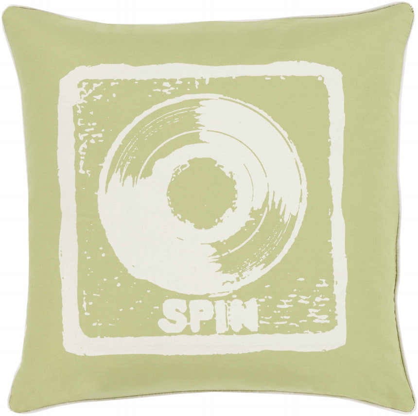 Marcoola Green Vinyl Circle Accent Pillow - Clearance