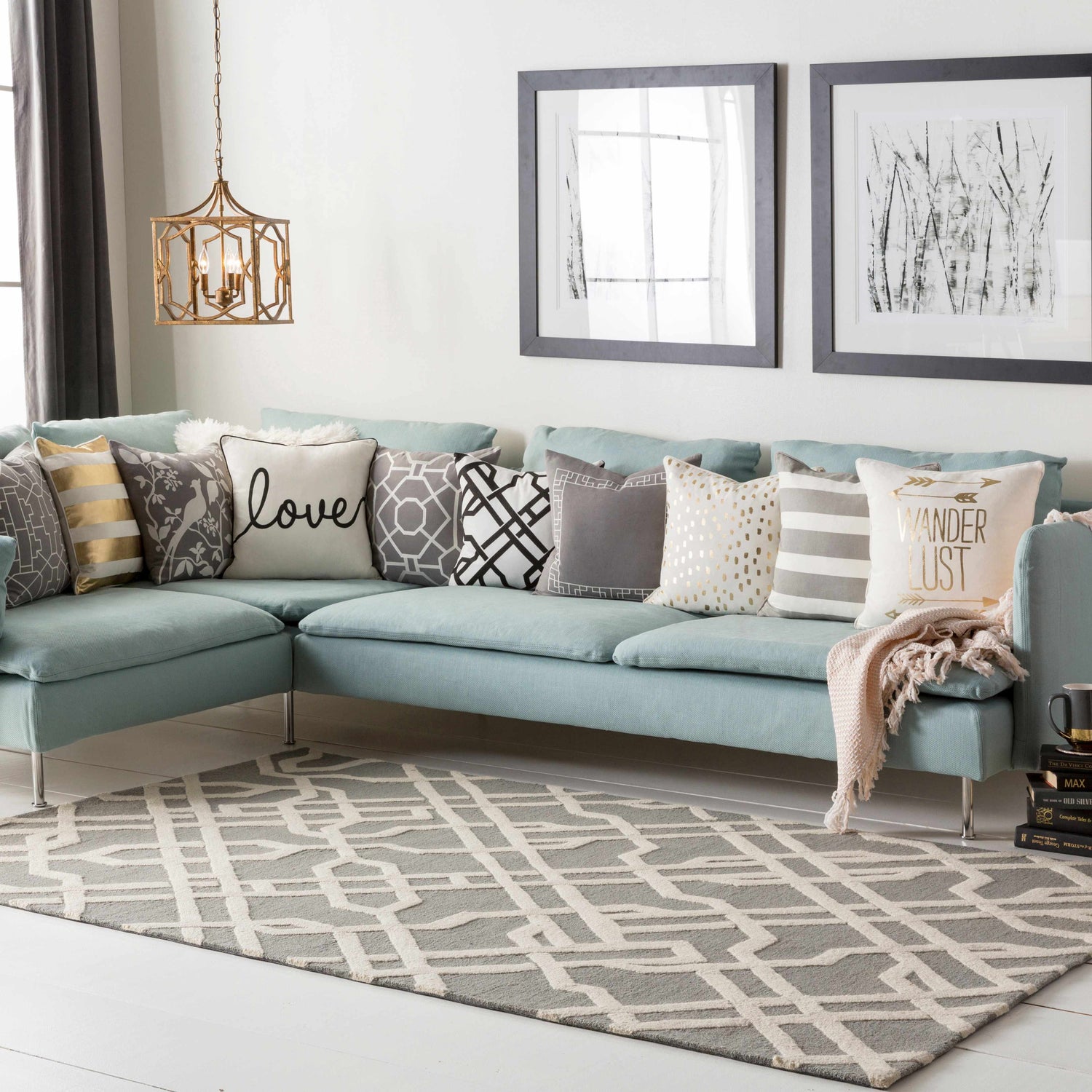 Greystanes Black White Lattice Accent Pillow - Clearance