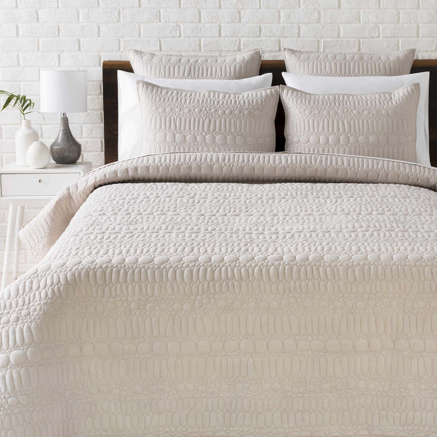 Margos Textured White Bedding - Clearance