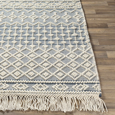 Brothers Blue Wool&Cotton Rug - Clearance