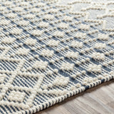 Brothers Blue Wool&Cotton Rug - Clearance