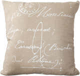 Murray Beige Script Throw Pillow - Clearance