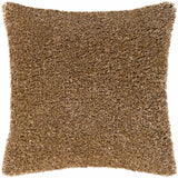 Mertzon Cozy Brown Shag Throw Pillow - Clearance