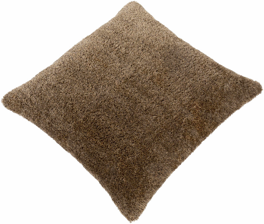 Mertzon Cozy Brown Shag Throw Pillow - Clearance