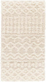 Close-up of the plush Maso Shag Area Rug. Soft textures and tones of gray, light peach, and nutmeg. Design-Runner-2773