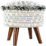Matagami Beige Hand Woven Stool