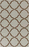 Close-up of the Matherville Area Rug. Hand-woven wool rug in charcoal and dark brown with a geometric trellis pattern. Design-Rectangle-58