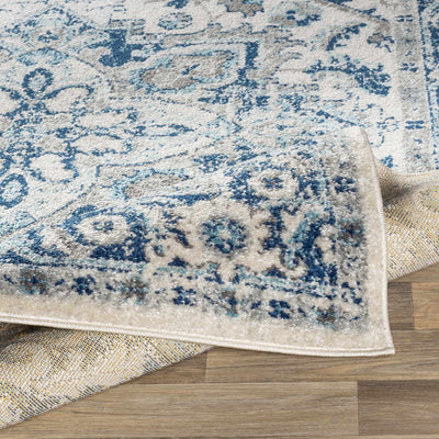 Amity Blue/White Medallion Carpet - Clearance