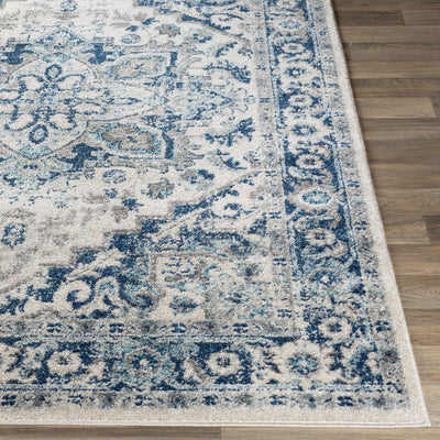 Amity Blue/White Medallion Carpet - Clearance