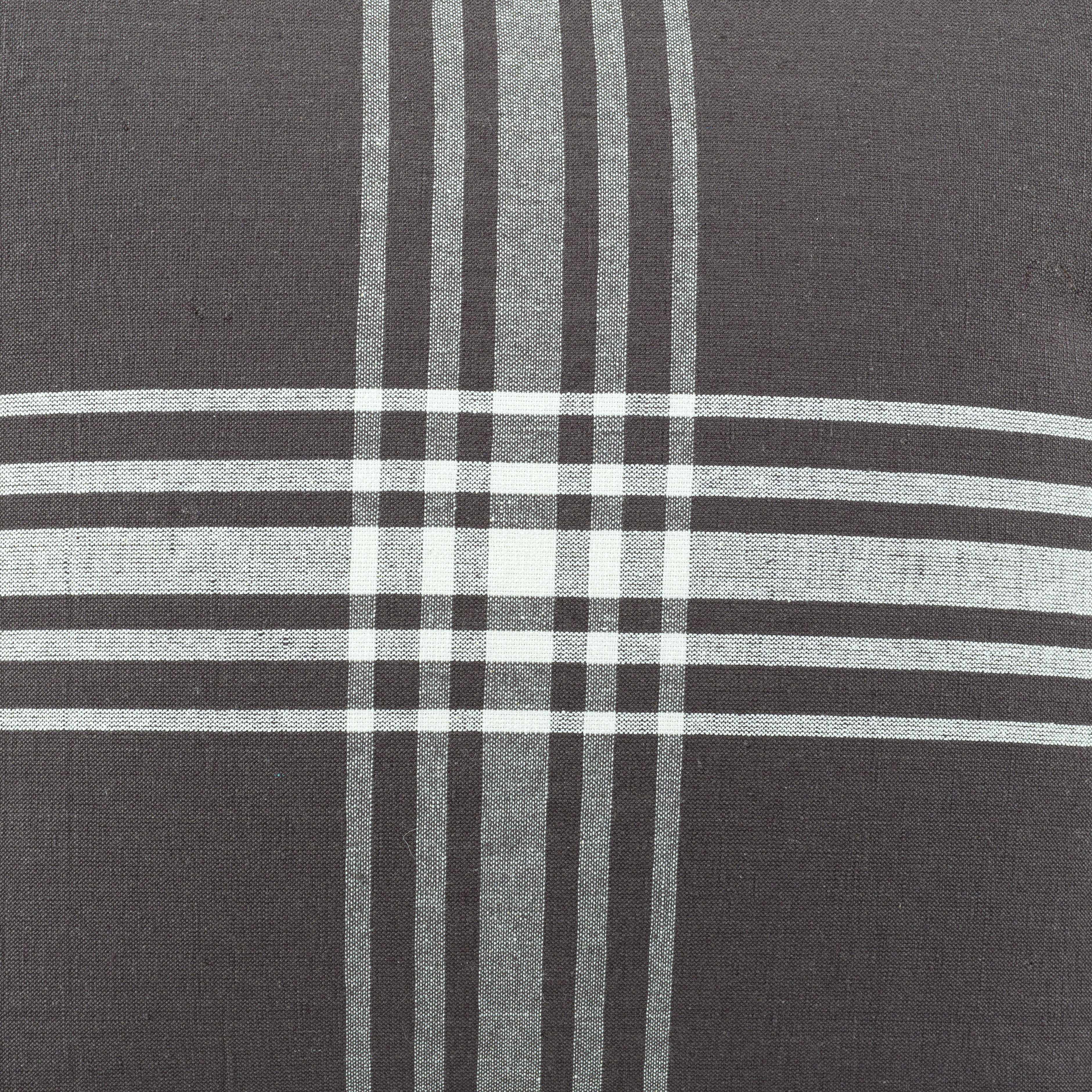 Close-up of the texture on Mati Pouf, showing fabric weave and feel. Transitional,Traditional PoufsBacking  