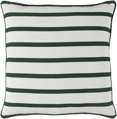 Muenster White Green Striped Throw Pillow - Clearance