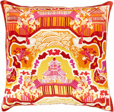 Mulino Orange&Yellow Pagoda Throw Pillow - Clearance