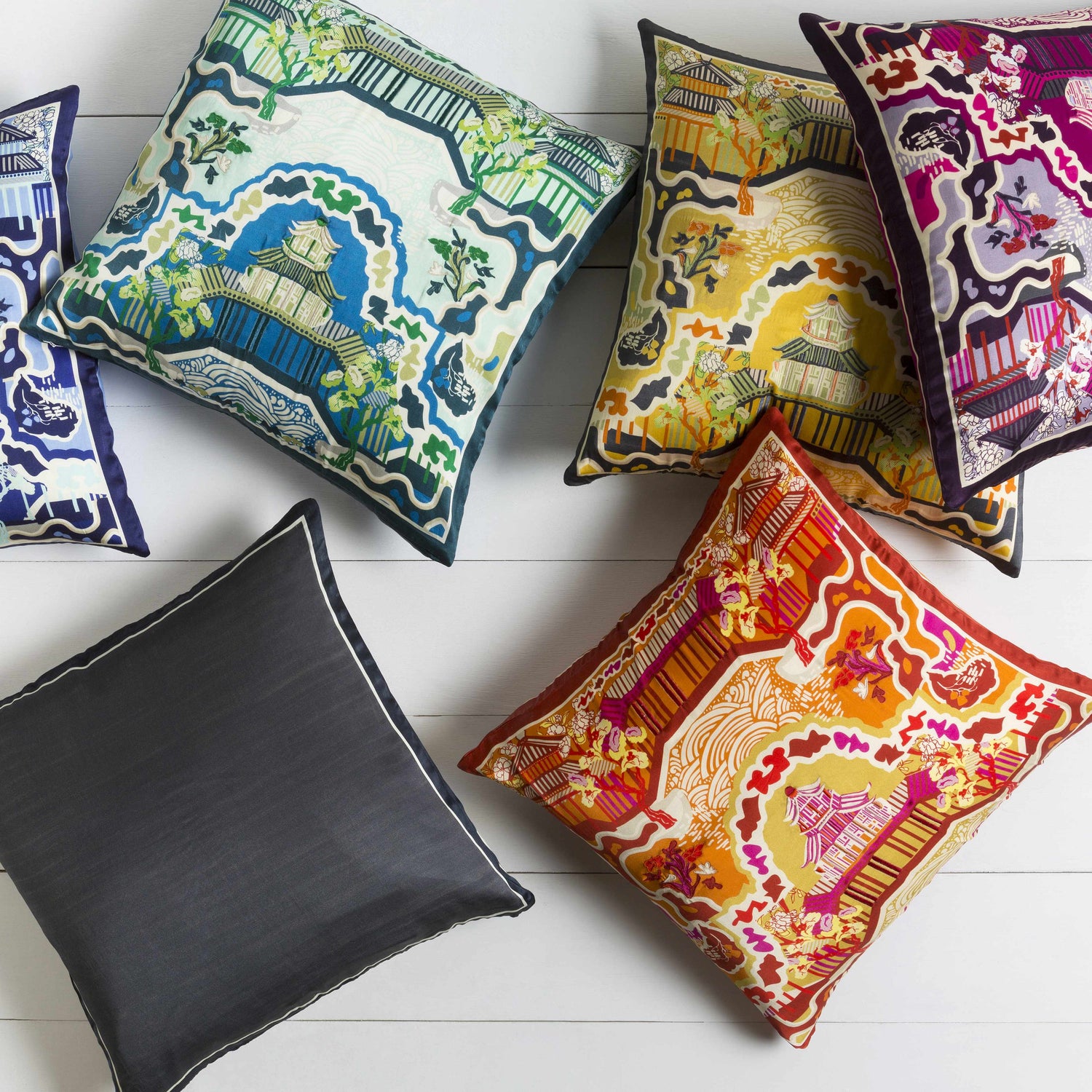 Mulino Orange&Yellow Pagoda Throw Pillow - Clearance