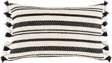 Munden Black White Striped Lumbar Pillow - Promo