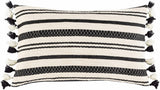 Munden Black White Striped Lumbar Pillow - Promo