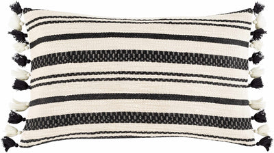 Munden Black&White Tassel Lumbar Pillow - Clearance