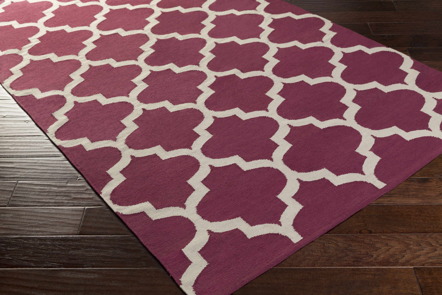 Muskogee Hand Woven Magenta Lattice Rug - Clearance