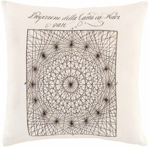 Maxwell Cream Geometric Script Accent Pillow - Clearance