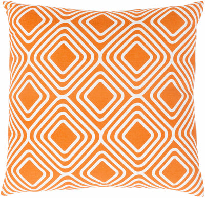 Mylor Orange Diamond Square Throw Pillow