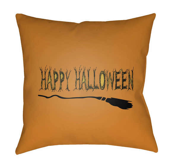 Halloween Orange Outdoor Throw Pillow