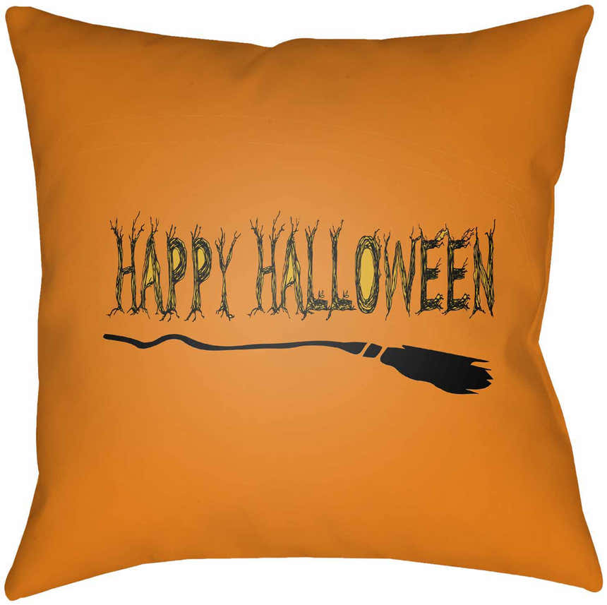 Halloween Orange Outdoor Throw Pillow