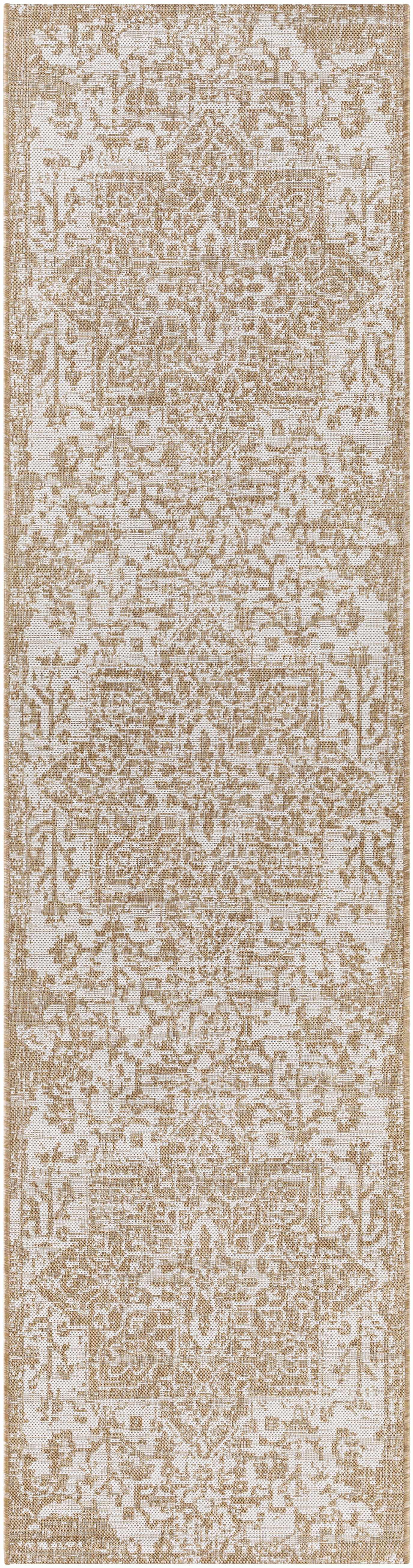 Reverse side of Tan Kilmacolm Outdoor Rug - Clearance, focusing on underside structure and material.Traditional Area Rug Backing  * 2'7" x 10' Runner