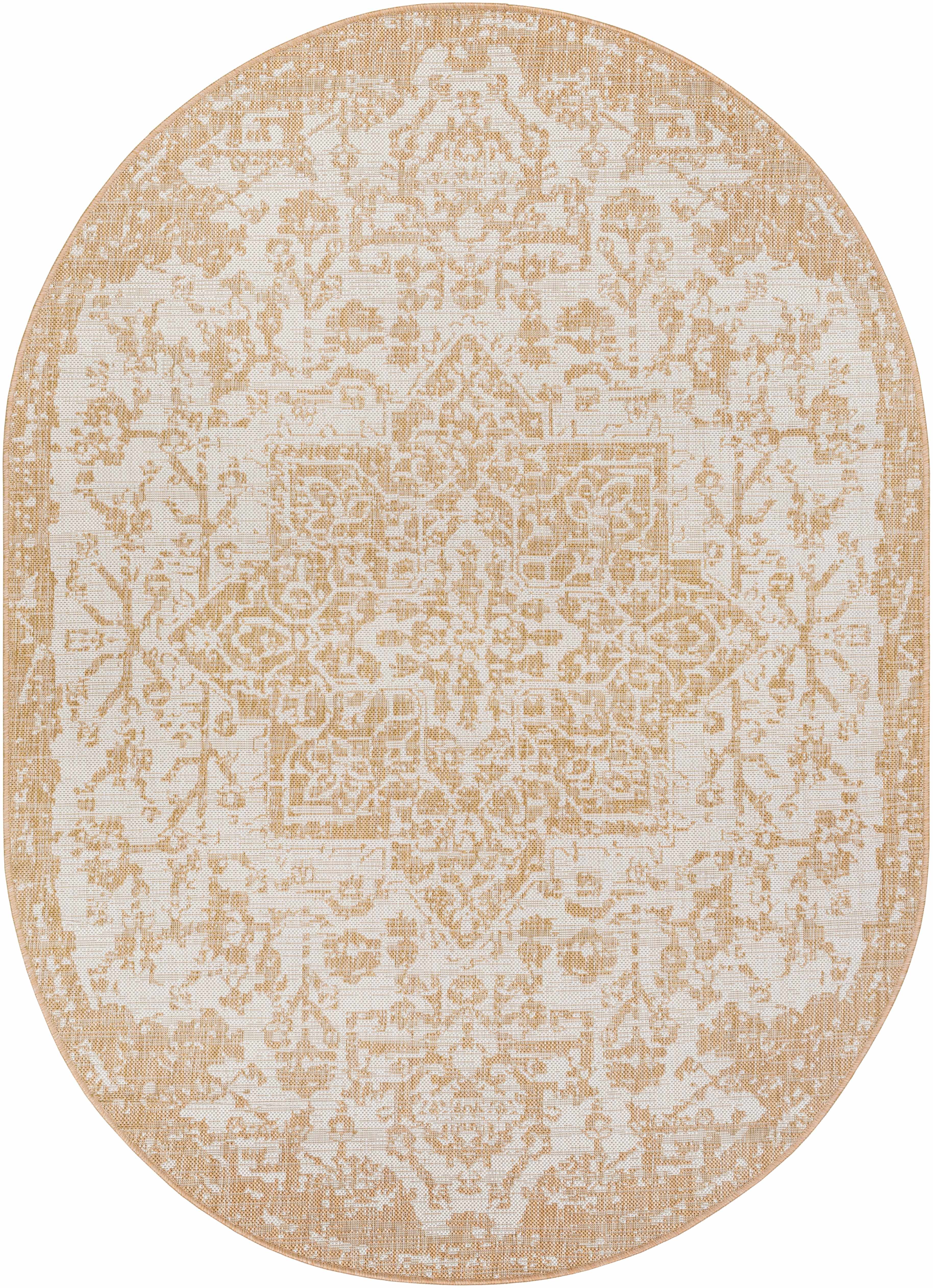 Reverse side of Tan Kilmacolm Outdoor Rug - Clearance, focusing on underside structure and material.Traditional Area Rug Backing  