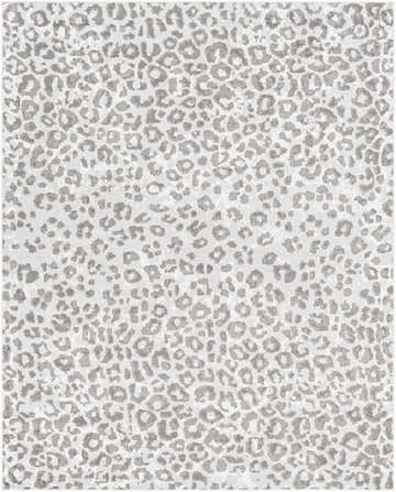 Close-up of the Nagambie Leopard Print Area Rug; gray leopard spots on a light gray background. Design-Rectangle-71010