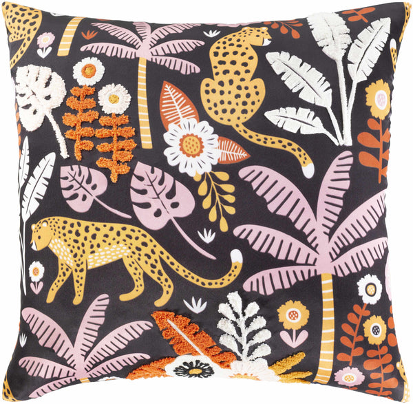 Nakuru Leopard Jungle Floral Throw Pillow - Clearance