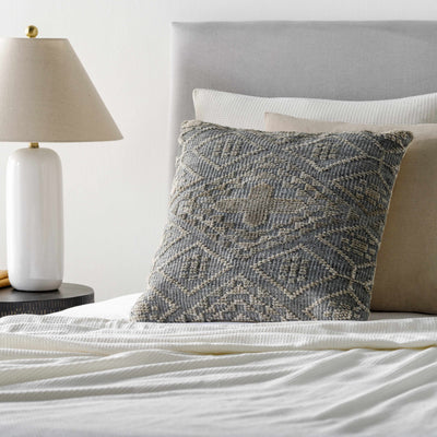 Nambour Gray Geometric Textured Accent Pillow - Clearance