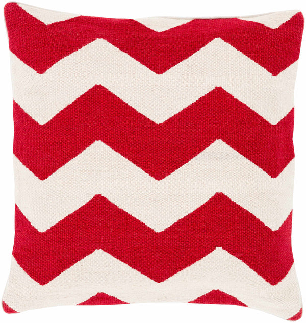 Nanango Red White Chevron Throw Pillow - Clearance