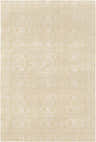 Close-up of Natalbany Area Carpet. Hand-knotted wool rug in ivory and wheat with a traditional floral and geometric pattern. Design-Rectangle-69