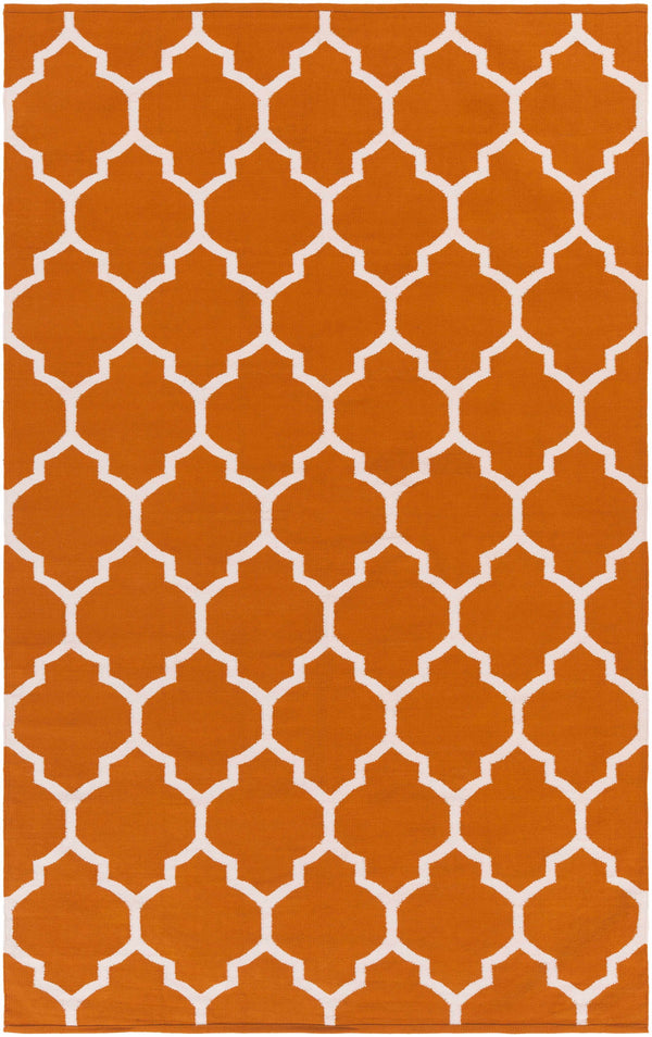 Ragan Orange Trellis Cotton Rug - Clearance