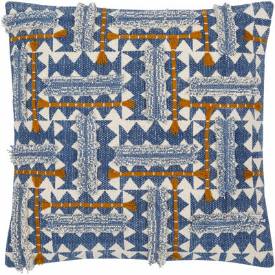 Natubleng Blue&Camel Geometric Throw Pillow - Clearance