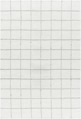 Nissa White Gray Checkered Wool Rug