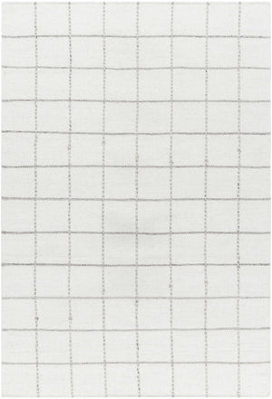 Nissa White Gray Checkered Wool Rug