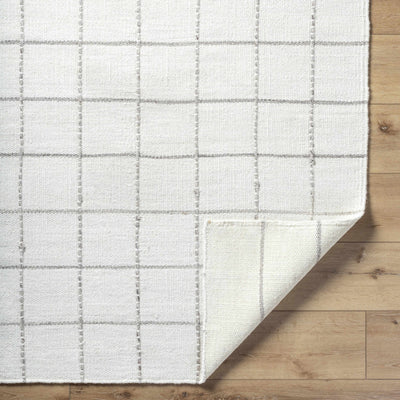 Nissa White Gray Checkered Wool Rug