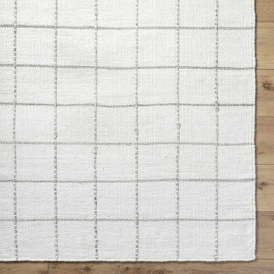 Nissa White Gray Checkered Wool Rug