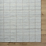 Nissa Light Gray Checkered Wool Rug