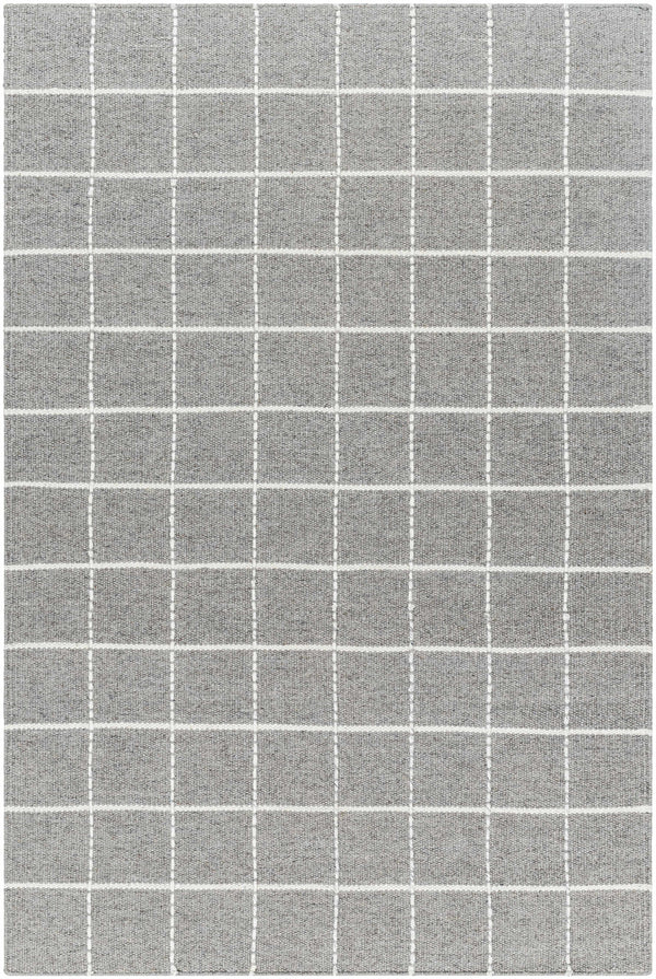 Nissa Gray Checkered Wool Rug