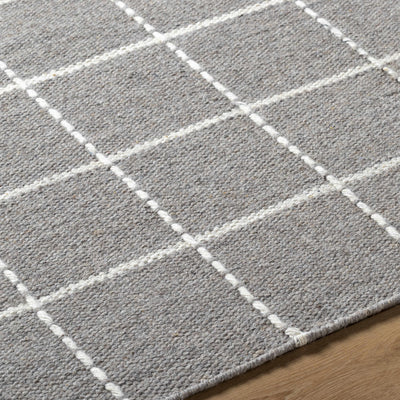 Nissa Gray Checkered Wool Rug