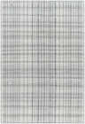Close-up of the hand woven Nissa Blue Gray Checkered Area Rug, a wool rug with a farmhouse style checkered pattern. Design-Rectangle-576