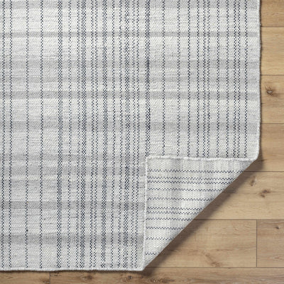 Nissa Blue Gray Checkered Wool Rug