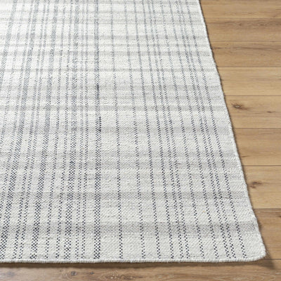 Nissa Blue Gray Checkered Wool Rug