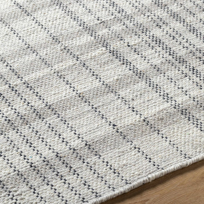 Nissa Blue Gray Checkered Wool Rug